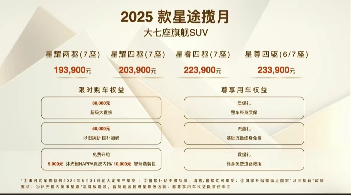 2025 Starway Lunar Launch, priced 19.39-23 3,900 yuan